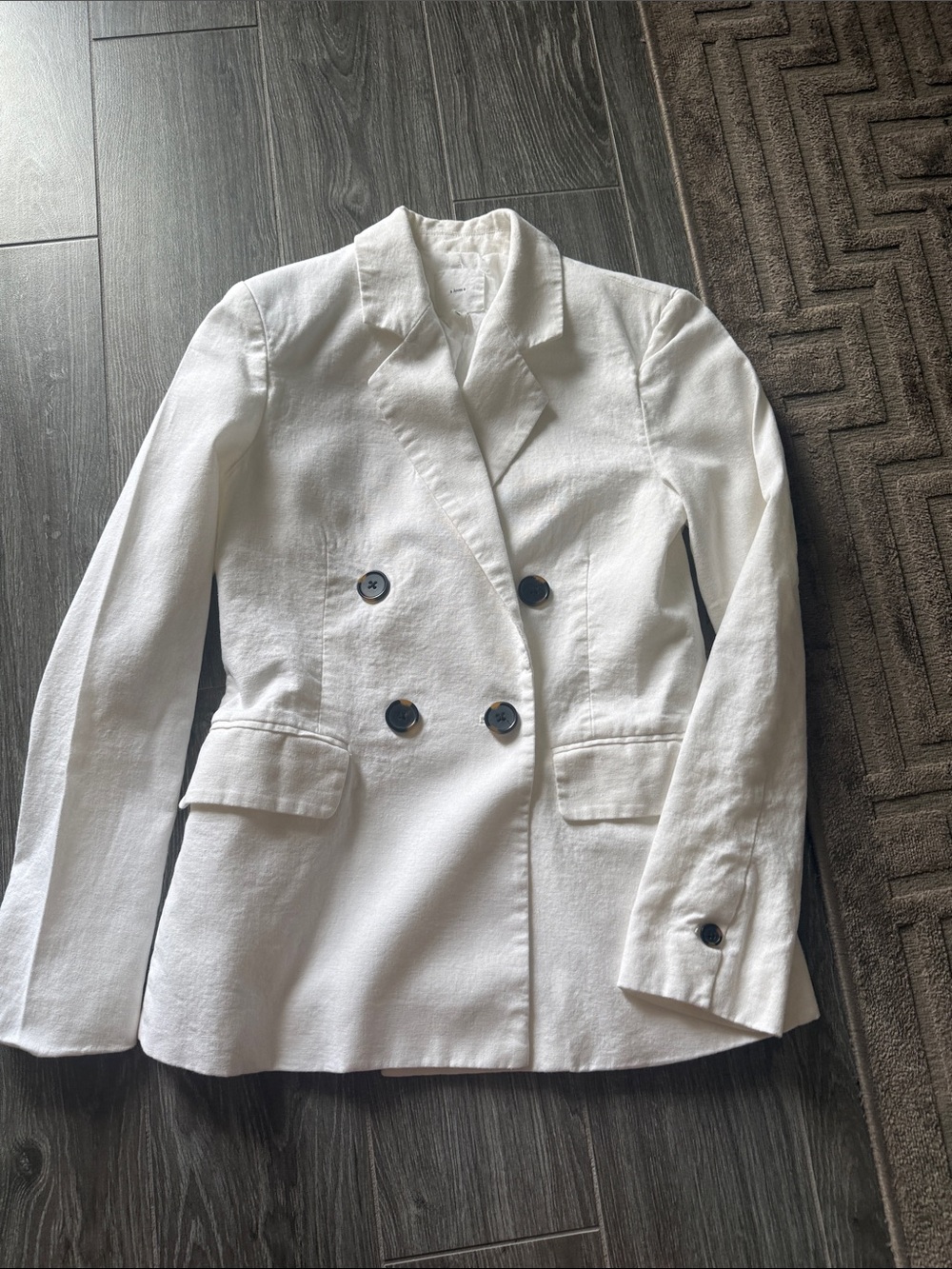 A loves A Classic Double-Breasted White Women's Blazer Jacket xs